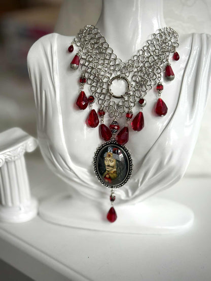 Vlad the Impaler Chainmail Style Statement Bib Necklace