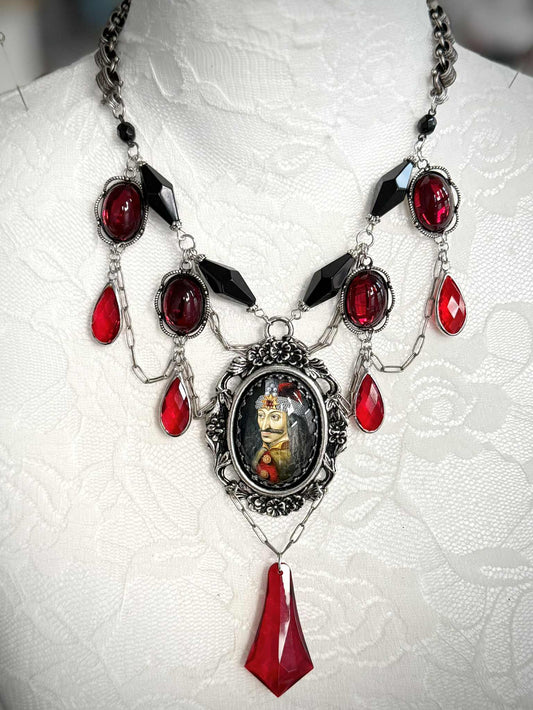 Vlad the Impaler Beaded Chain Statement Necklace
