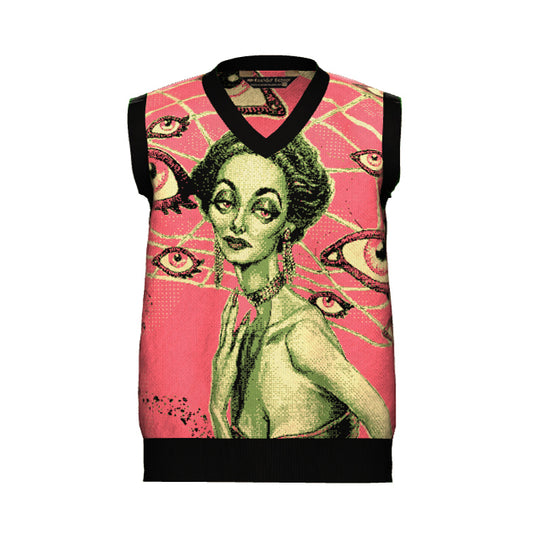 PRE-ORDER Eyeballs Everywhere V Neck Sweater Vest Unisex Graphic Art