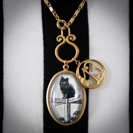 Black Cats are Good Luck Charm Necklace