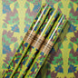 Earthtone Abstract Art Deco Floral Wrapping Paper 3 Sheet Roll