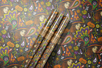 Groovy Witch Halloween Wrapping Paper 3 Sheet Roll