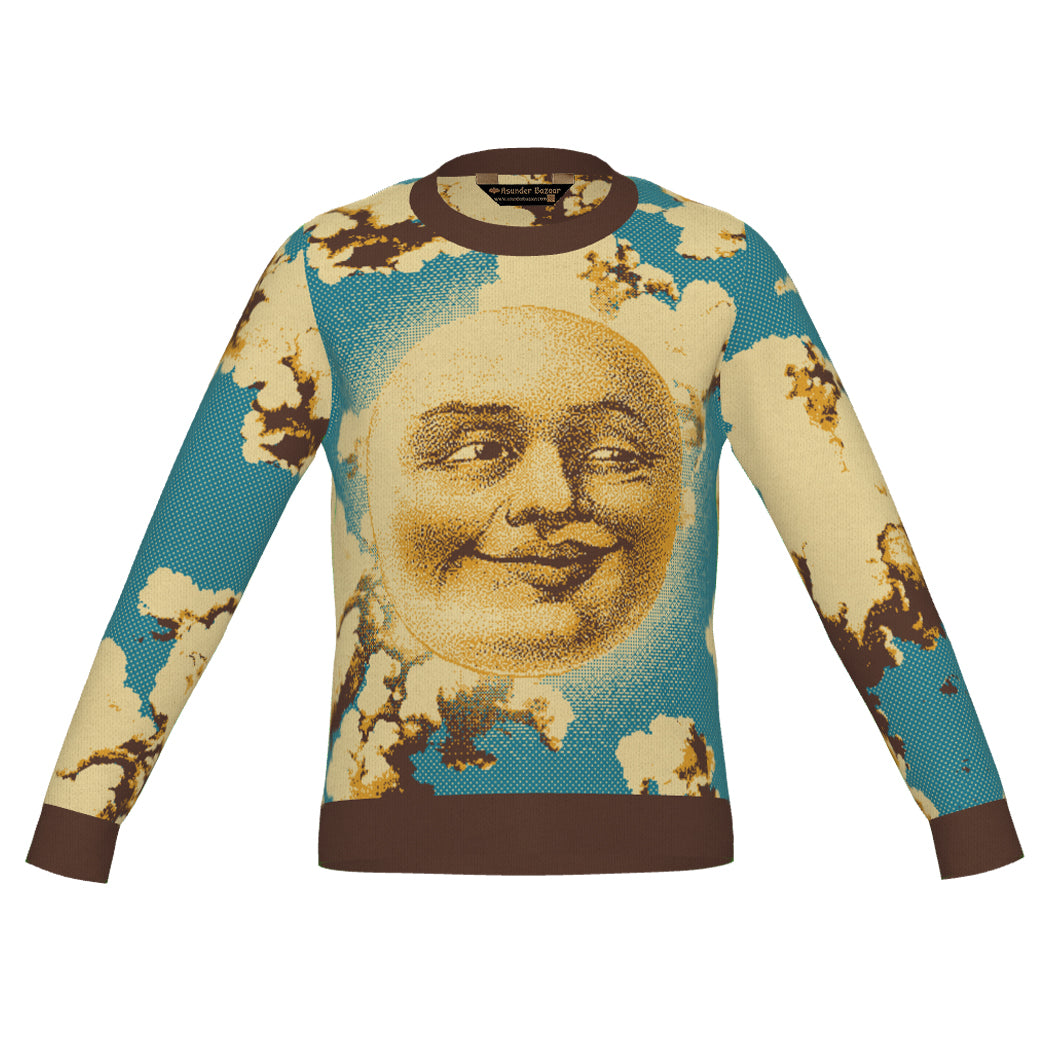 PRE-ORDER Happy Moon Crewneck Sweater Unisex Classic Fit Graphic Pullover
