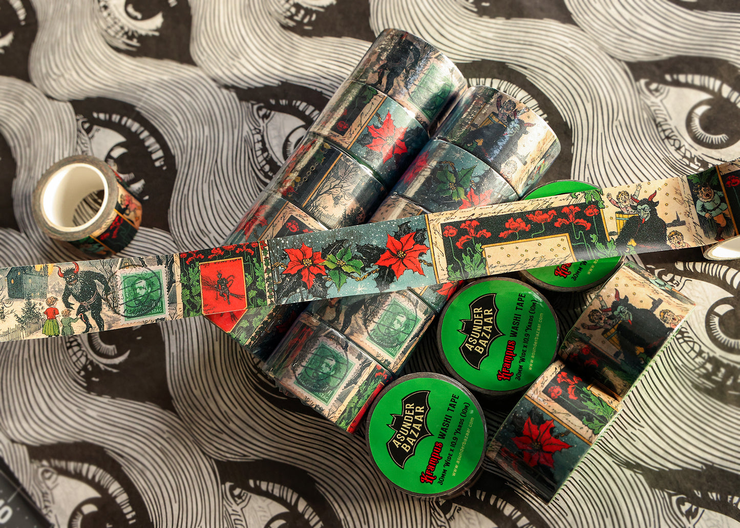 Krampus Washi Tape 30mm Wide by 10 meters in length