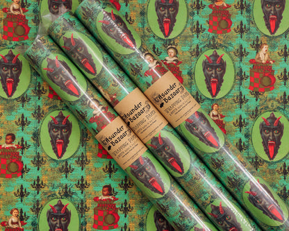 Krampus and Children Wrapping Paper 3 Sheet Roll