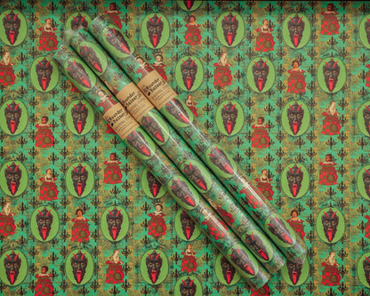 Krampus and Children Wrapping Paper 3 Sheet Roll