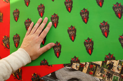 Krampus Set Wrapping Paper 3 Sheet Roll