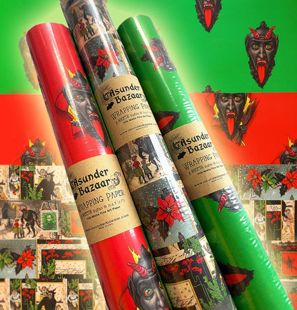 Krampus Set Wrapping Paper 3 Sheet Roll