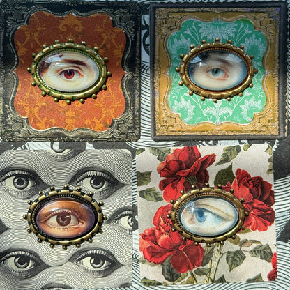 Lovers Eye Handmade Brooch Victorian Eye Illustration