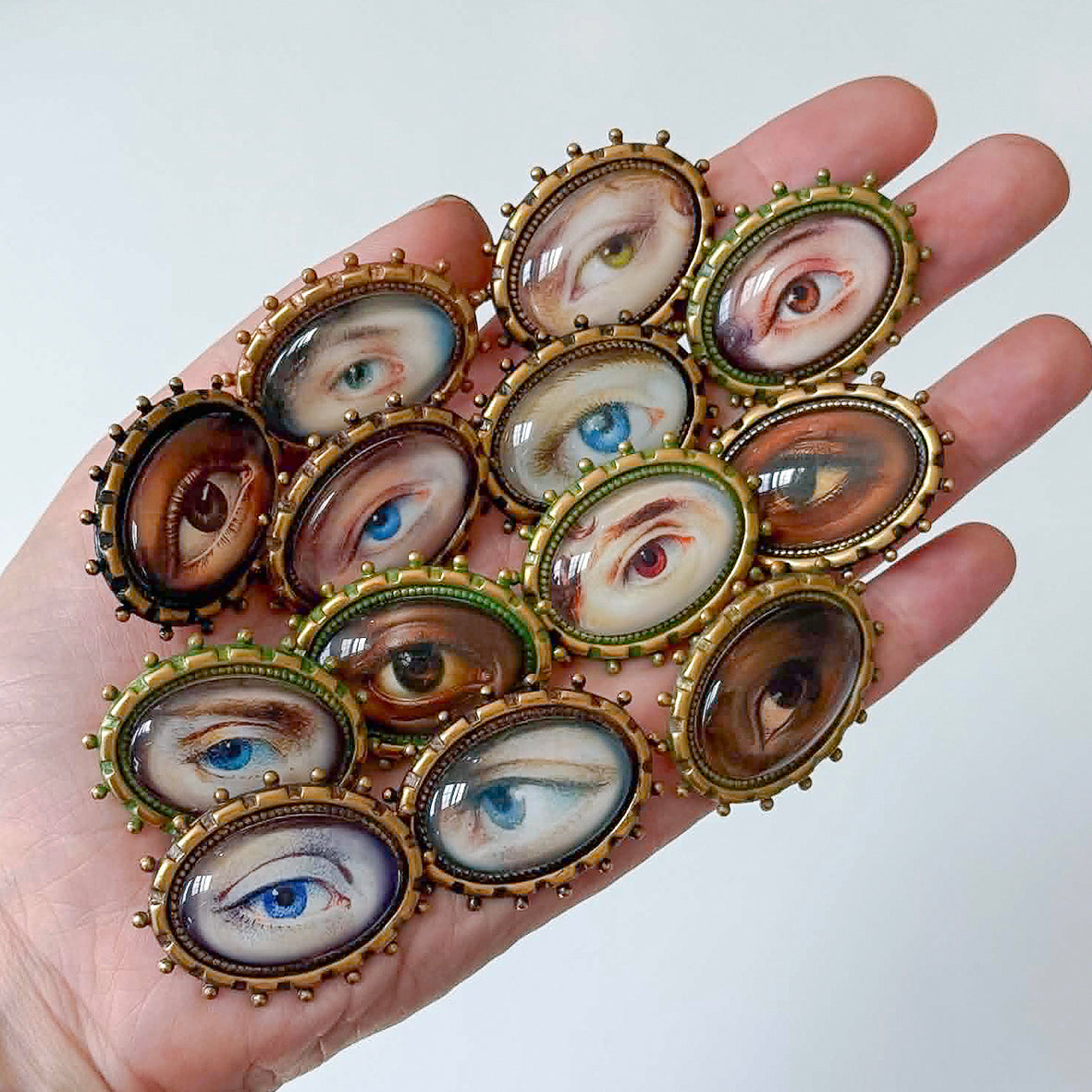 Lovers Eye Handmade Brooch Victorian Eye Illustration