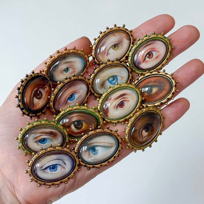 Lovers Eye Handmade Brooch Victorian Eye Illustration
