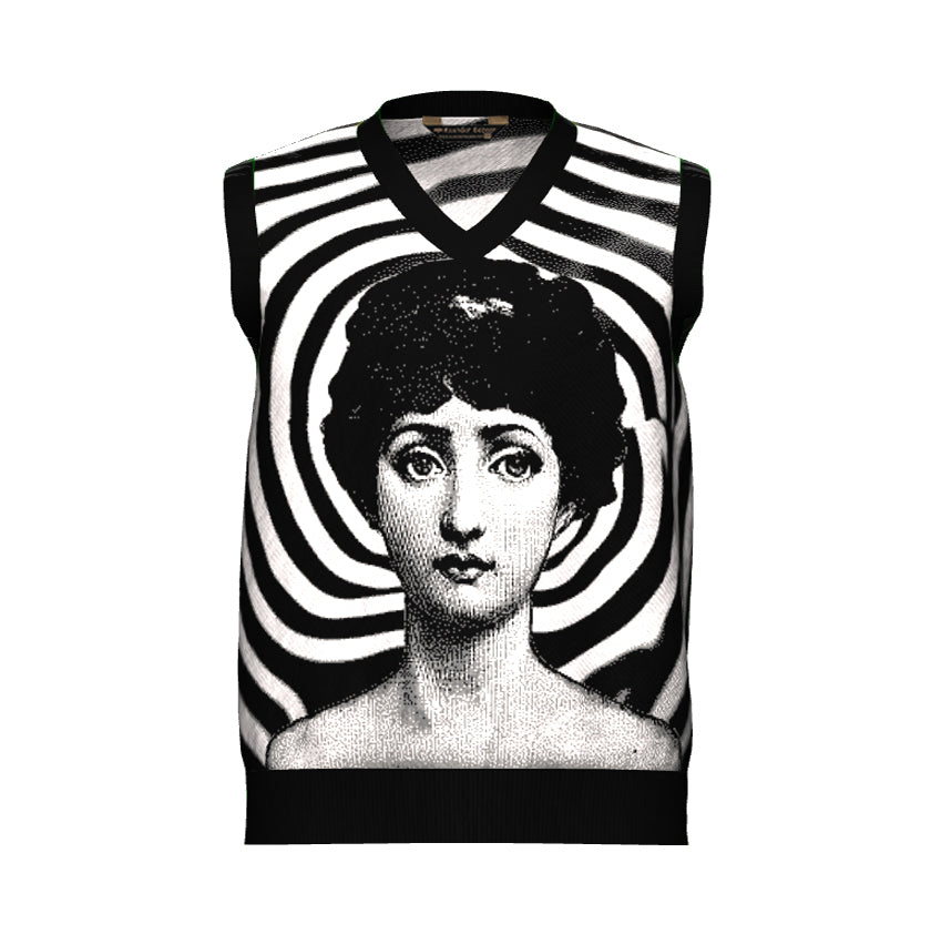 PRE-ORDER Hypnotic Lina V Neck Sweater Vest Unisex Vintage Graphic