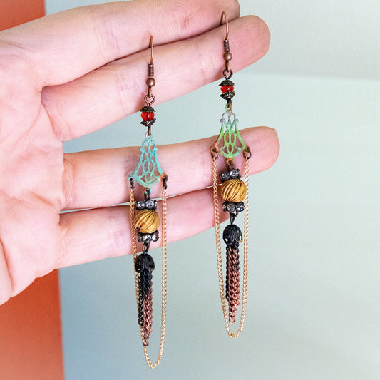 Patina and Glitz Dangle Earrings