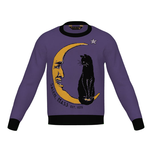PRE-ORDER Purple Salem Cat Crewneck Sweater Unisex Classic Fit Graphic Pullover