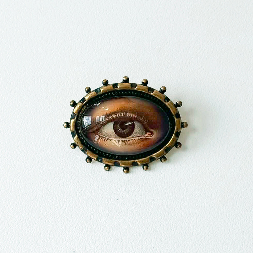 Lovers Eye Handmade Brooch Victorian Eye Illustration