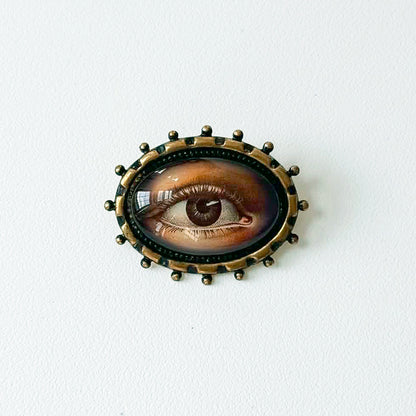 Lovers Eye Handmade Brooch Victorian Eye Illustration