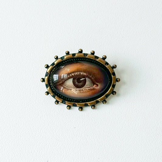 Lovers Eye Handmade Brooch Victorian Eye Illustration