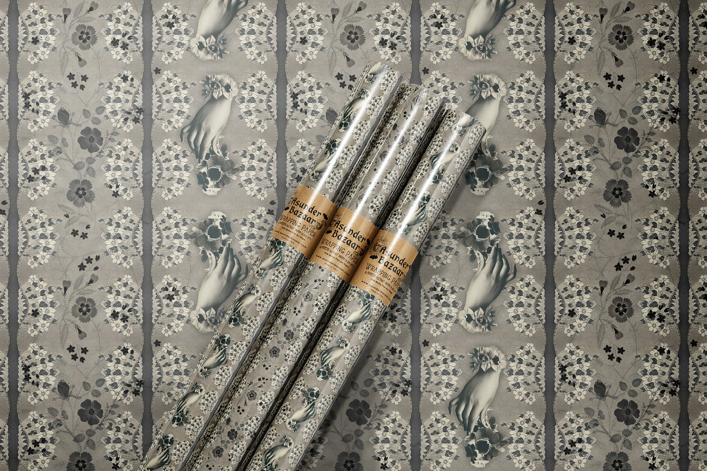 Victorian Hands Wrapping Paper 3 Sheet Roll