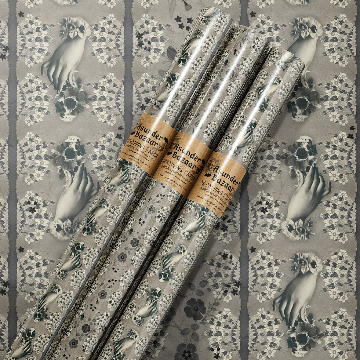 Victorian Hands Wrapping Paper 3 Sheet Roll