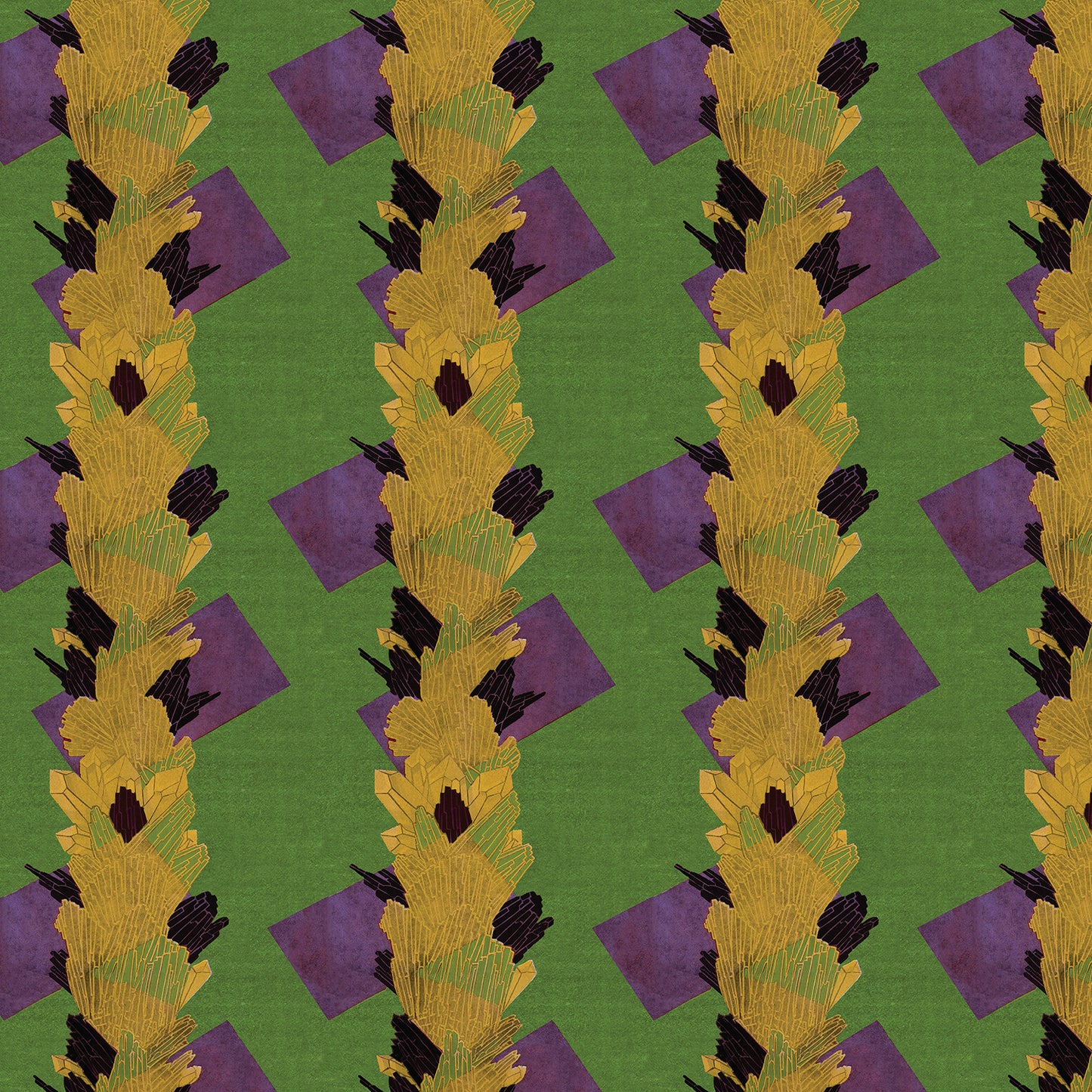 Abstract Art Deco Crystal Geometric Warm Tone Wrapping Paper 3 Sheet Roll